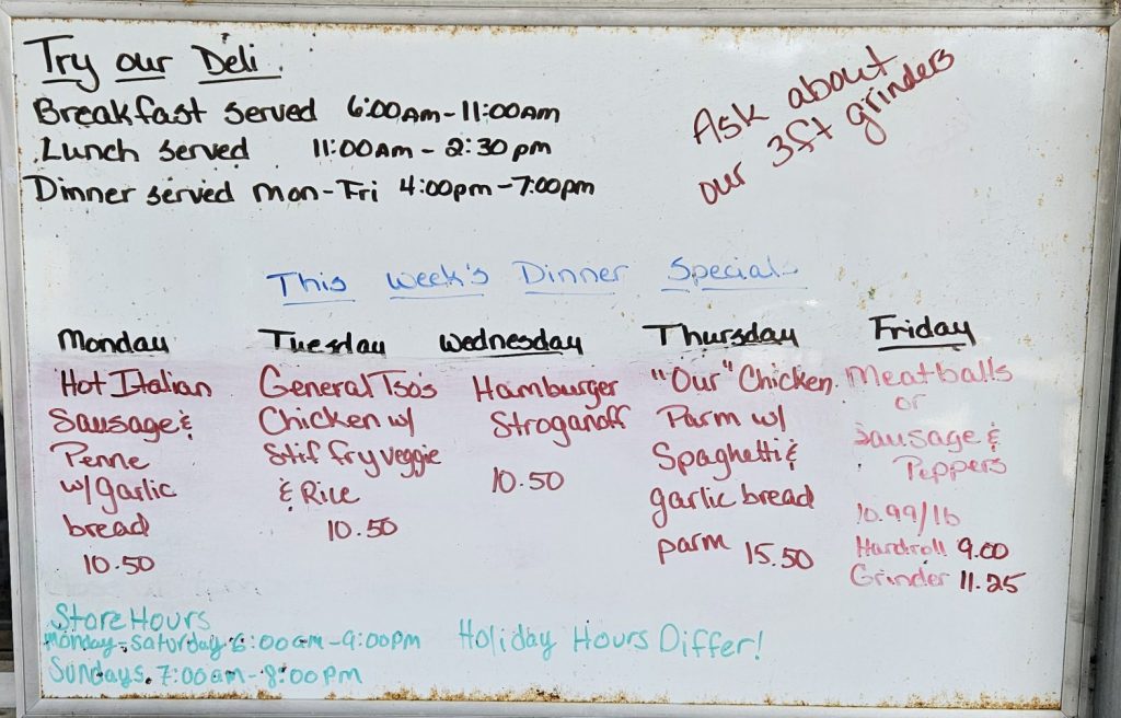 New Menu every Week Bridgewater Plaza Convenience Store