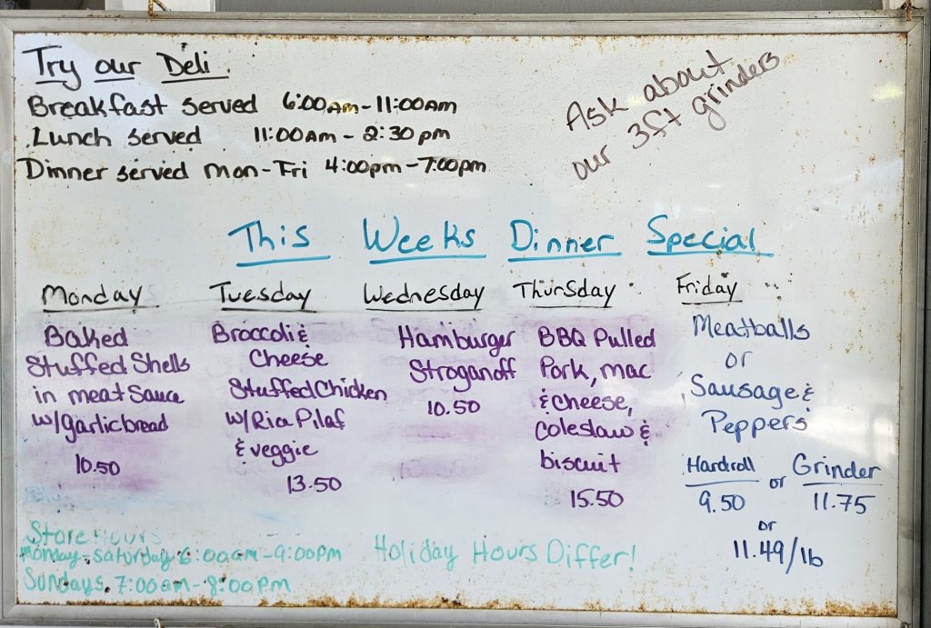 Weekly Dinner Menu